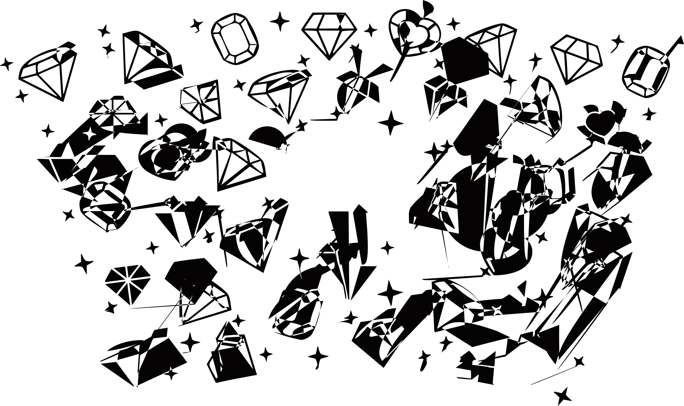 Diamonds And Gems Starbucks Technical Contour Svg Vector Free Vectors